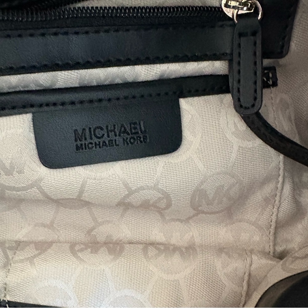 🖤🖤MICHAEL KORS LARGE BLACK BRAIDED LEATHER & SOFT STRAW SHOULDER/TOTE BAG! 🖤🖤 - Picture 8 of 9
